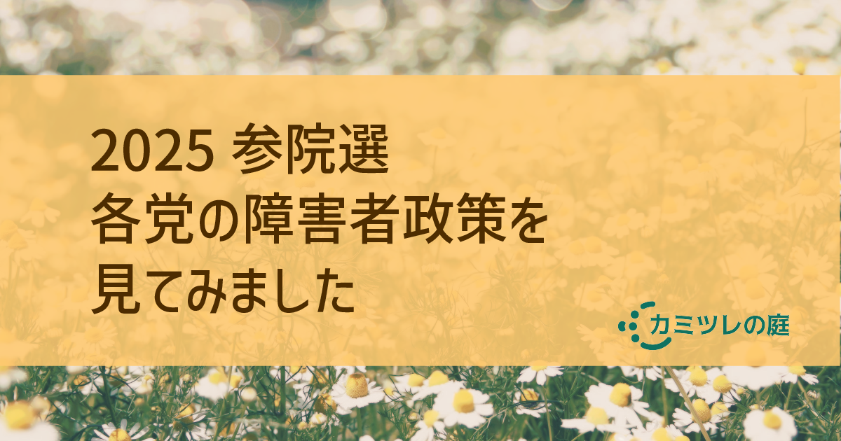 2025参院選、各党の障害者政策を見てみました